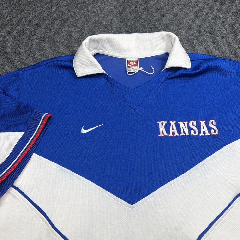 Vintage Kansas Jayhawks Nike TEAM Basketball Warm Up Shooting Jersey Sz XL NCAA